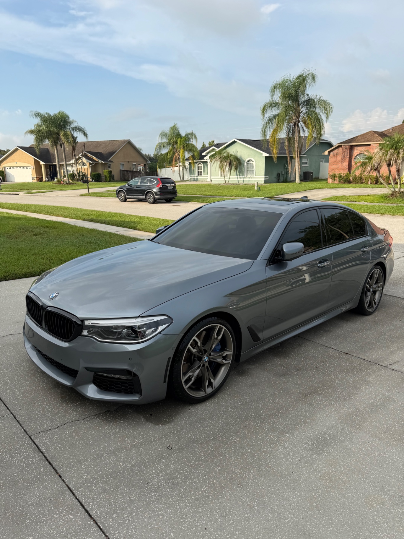 Detailed silver BMW sedan